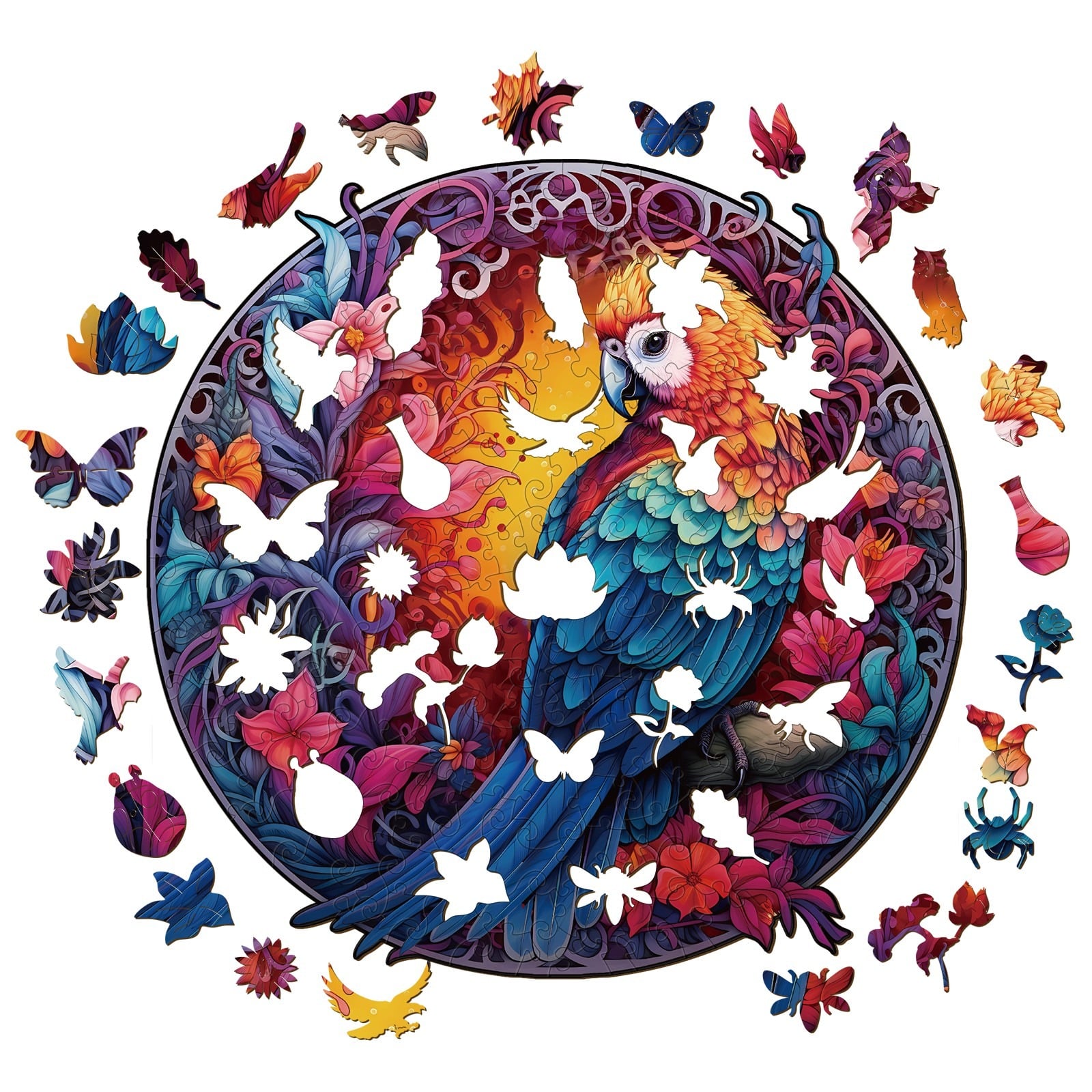 Wooden Jigsaw Puzzle-Beautiful Parrot - Image 2