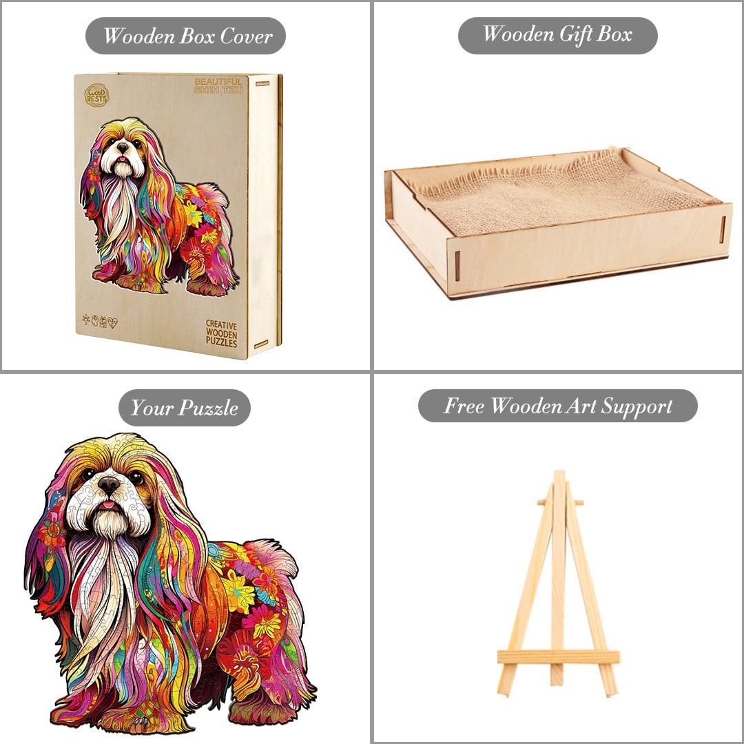 Wooden Jigsaw Puzzle-Beautiful Shih Tzu 2 - Image 4