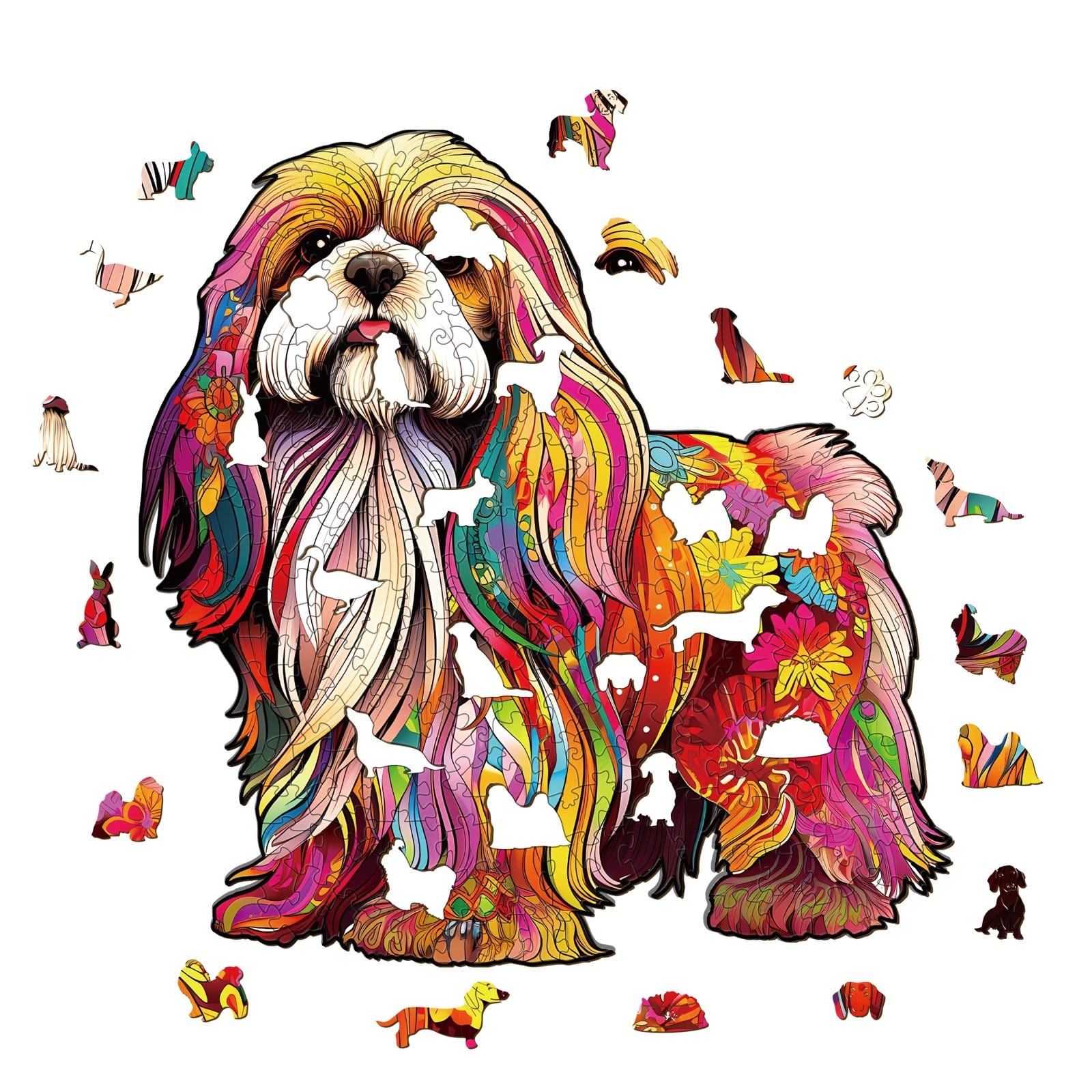 Wooden Jigsaw Puzzle-Beautiful Shih Tzu 2 - Image 2