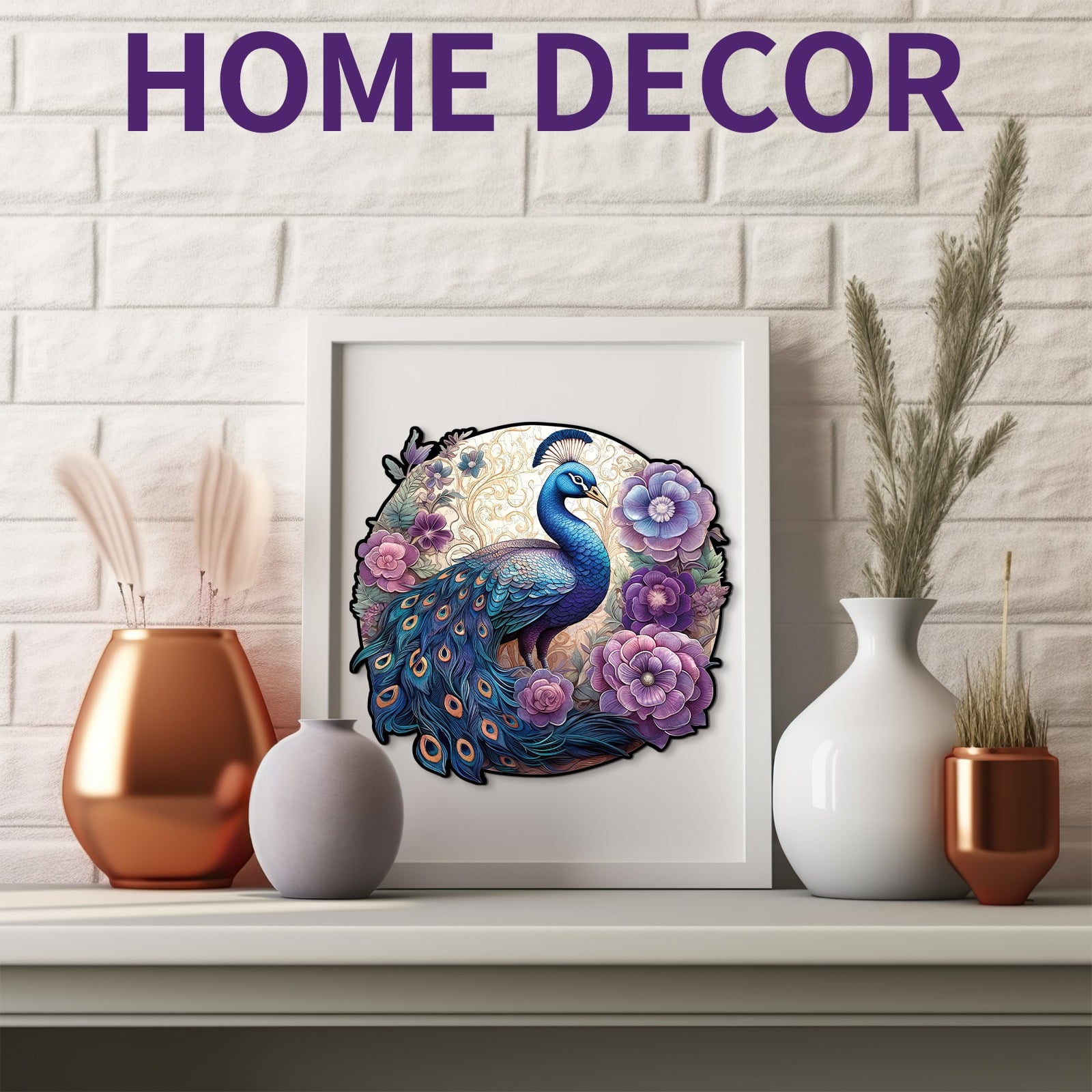 Wooden Jigsaw Puzzle-Charming Peacock - Image 6