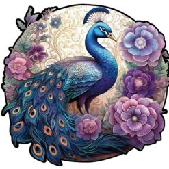 Wooden Jigsaw Puzzle-Charming Peacock