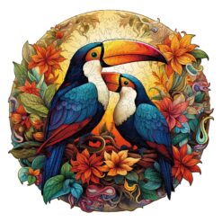 Wooden Jigsaw Puzzle-Colorful Toucans