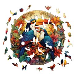 Alternative view of Wooden Jigsaw Puzzle-Colorful Toucans