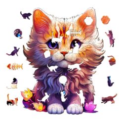 Alternative view of Wooden Jigsaw Puzzle-Cute Cat