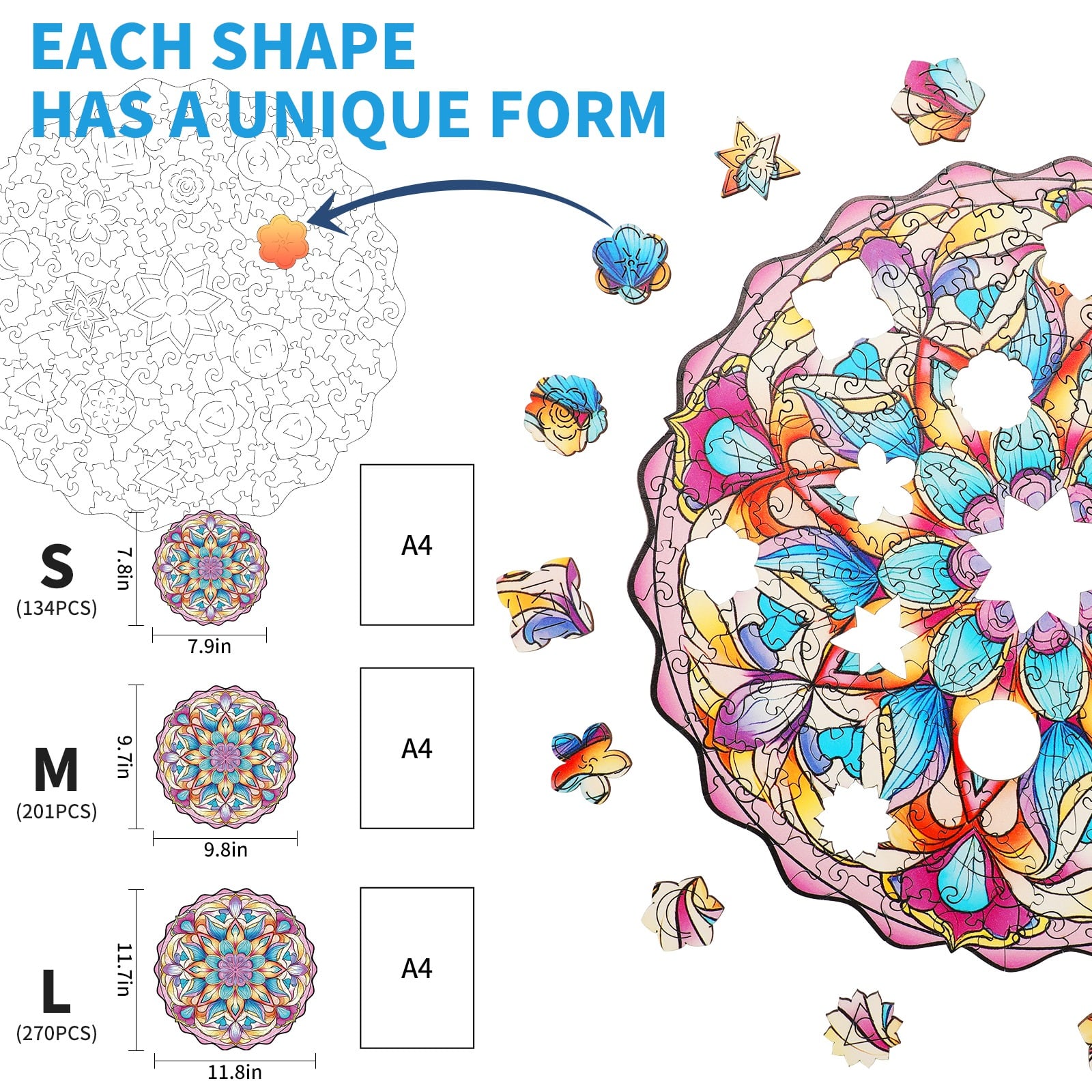 Wooden Jigsaw Puzzle-Datura Flower - Image 2