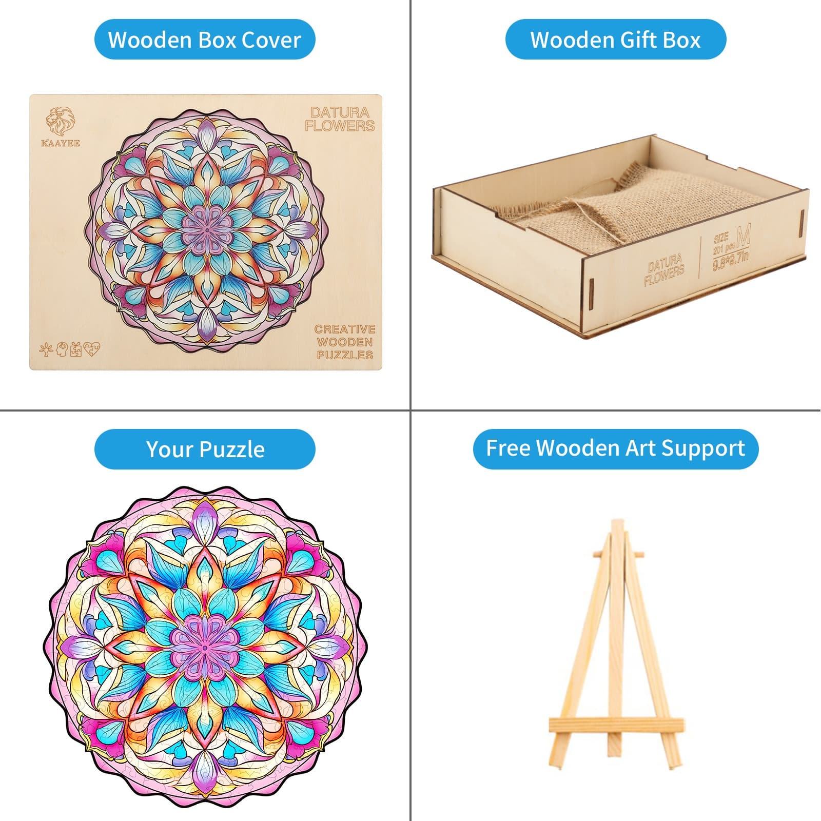 Wooden Jigsaw Puzzle-Datura Flower - Image 5