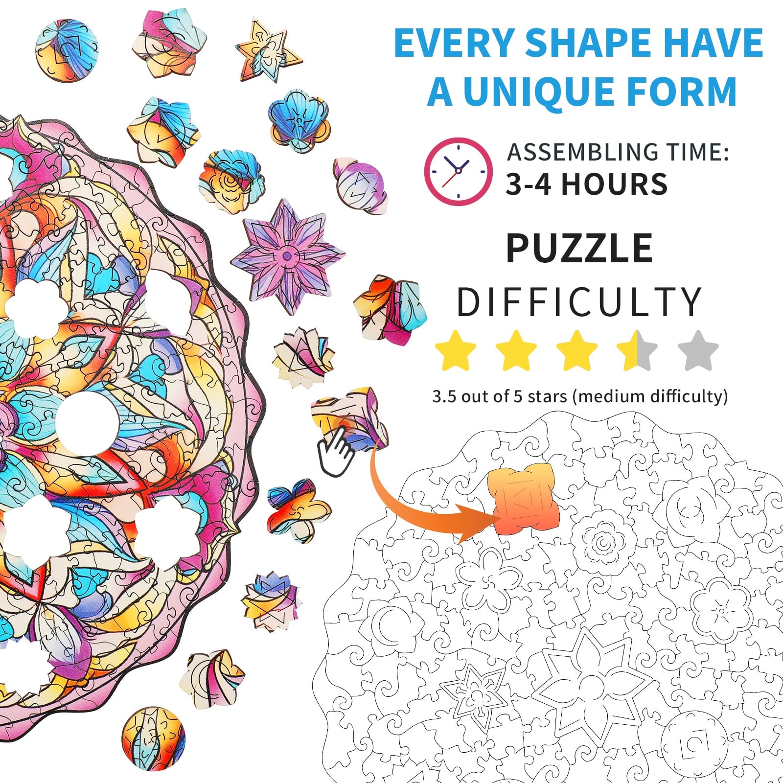 Wooden Jigsaw Puzzle-Datura Flower - Image 4