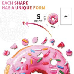 Alternative view of Wooden Jigsaw Puzzle-Doughnut