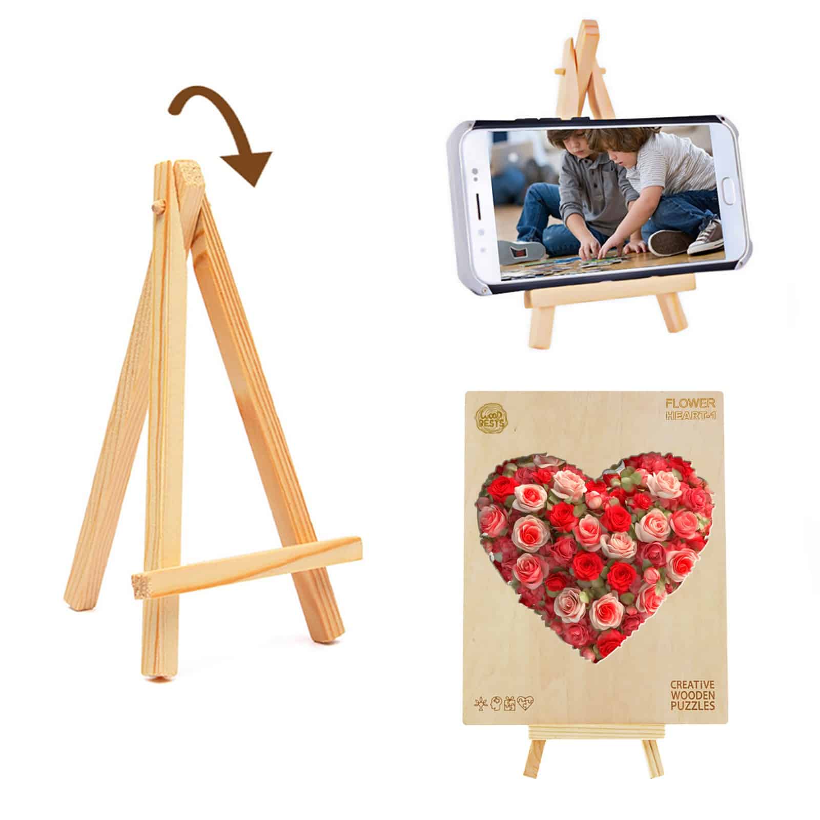 Wooden Jigsaw Puzzle-FLOWER HEART 1 - Image 6