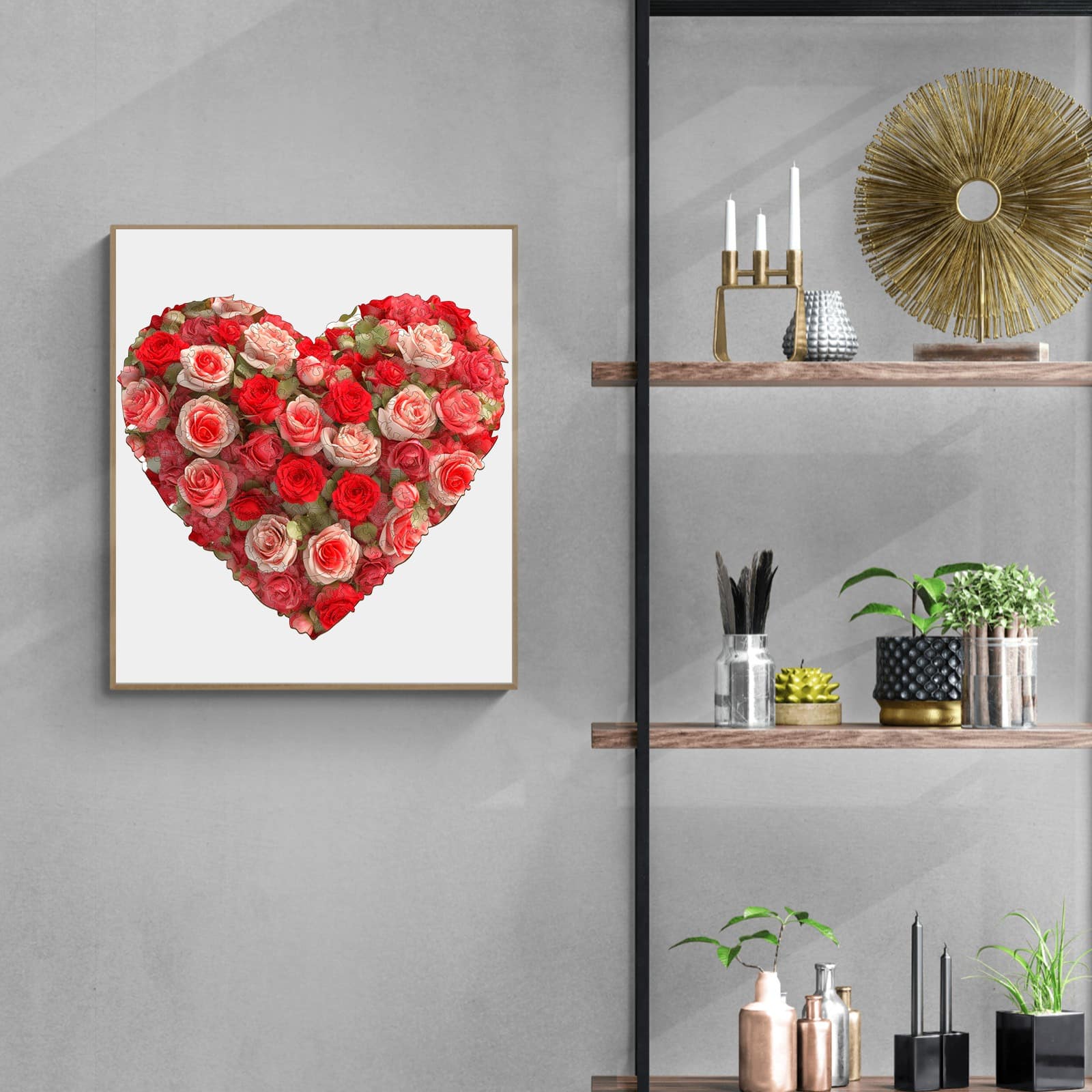 Wooden Jigsaw Puzzle-FLOWER HEART 1 - Image 7