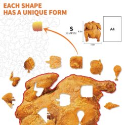 Alternative view of Wooden Jigsaw Puzzle-Fried Chicken