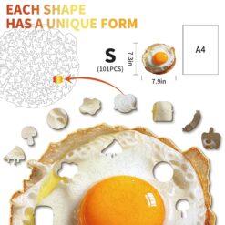 Alternative view of Wooden Jigsaw Puzzle-Fried Egg