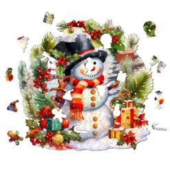 Alternative view of Wooden Jigsaw Puzzle-Frosty the Snowman