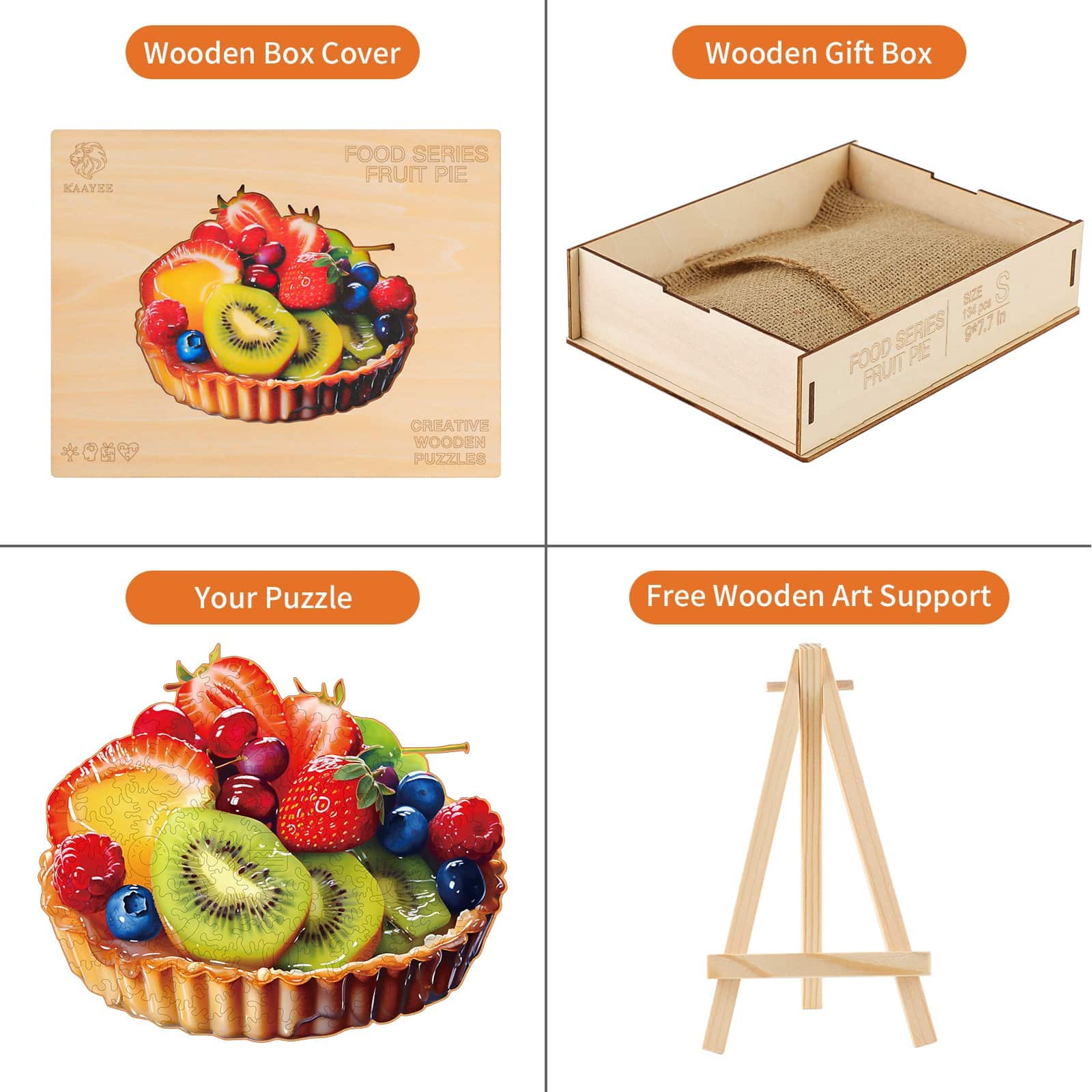 Wooden Jigsaw Puzzle-Fruit Pie - Image 5