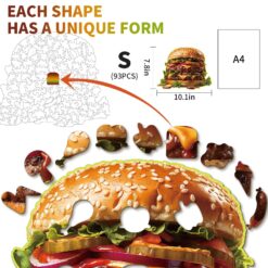 Alternative view of Wooden Jigsaw Puzzle-Hamburger