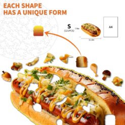 Alternative view of Wooden Jigsaw Puzzle-Hotdog
