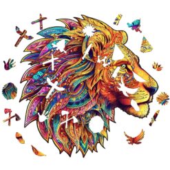 Alternative view of Wooden Jigsaw Puzzle-Mighty Lion