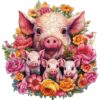 Wooden Jigsaw Puzzle-Mother pig and piglet-2