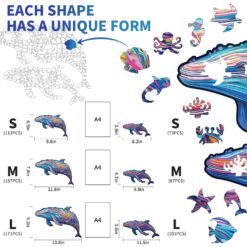 Alternative view of Wooden Jigsaw Puzzle-Parent-child Whale