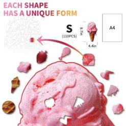 Alternative view of Wooden Jigsaw Puzzle-Ice Cream
