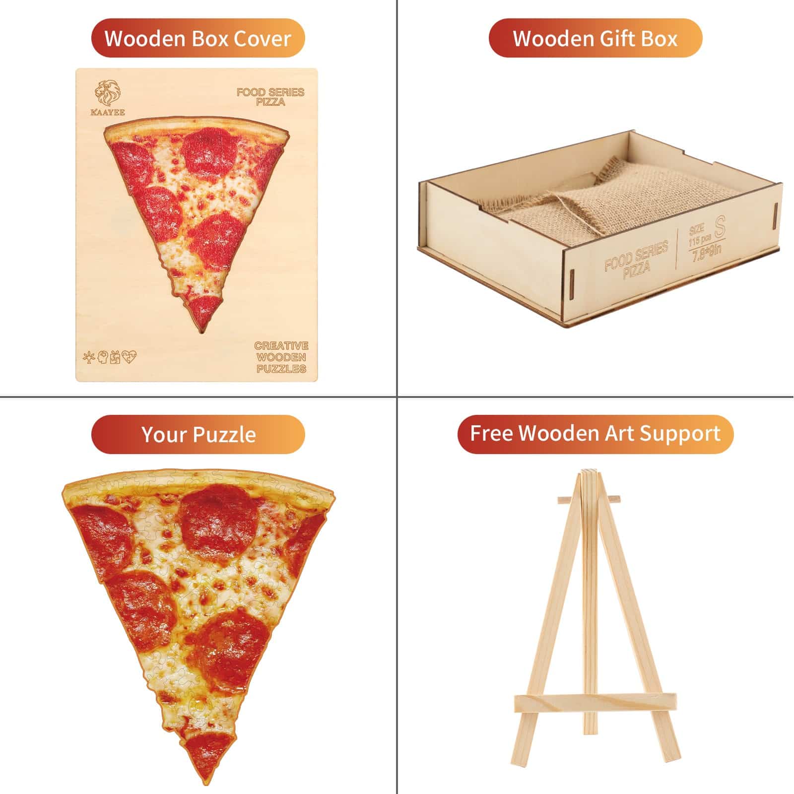 Wooden Jigsaw Puzzle-Pizza - Image 5