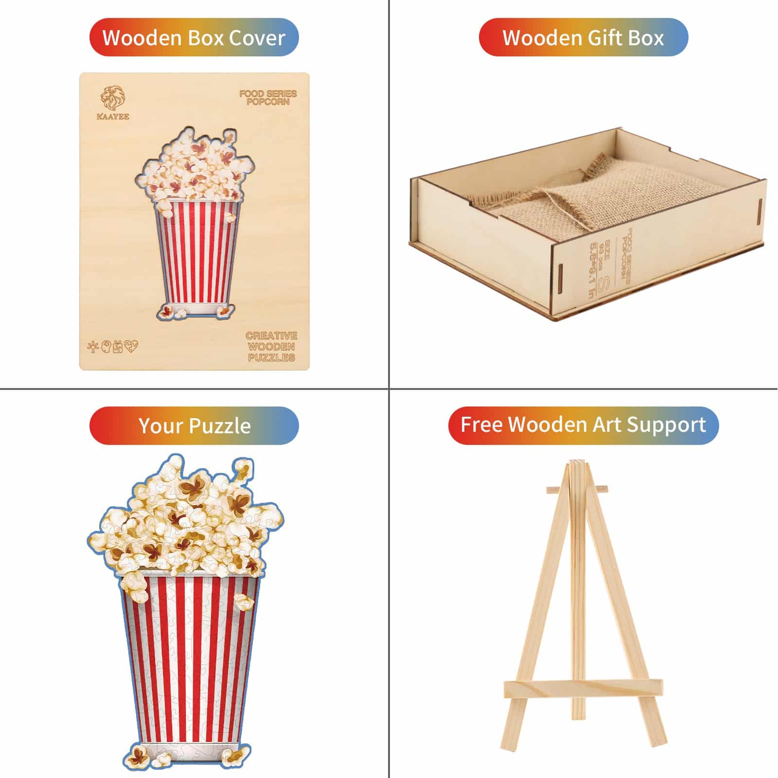 Wooden Jigsaw Puzzle-Popcorn - Image 5