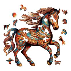 Alternative view of Wooden Jigsaw Puzzle-Running Horse