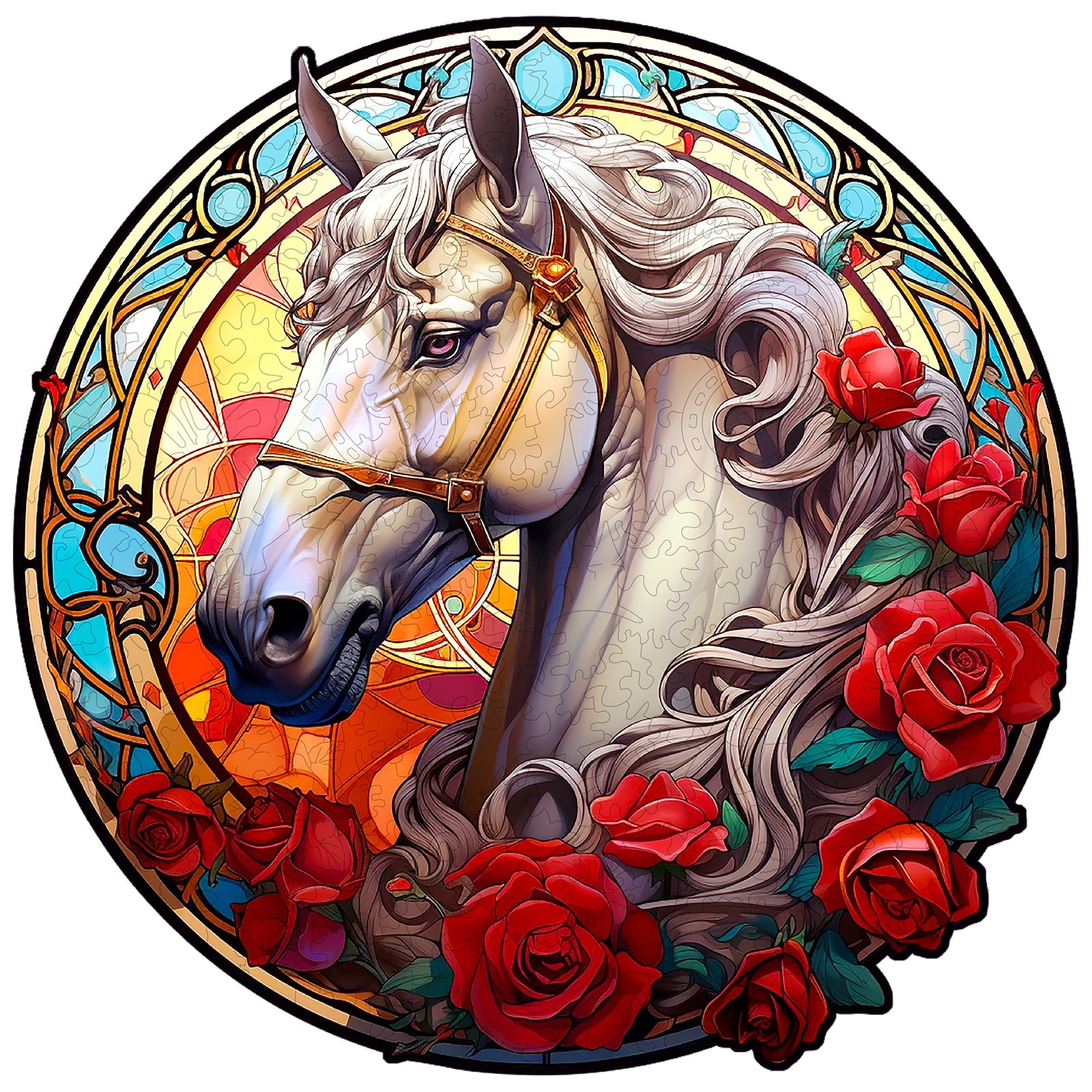 Wooden Jigsaw Puzzle-Shiny Horse