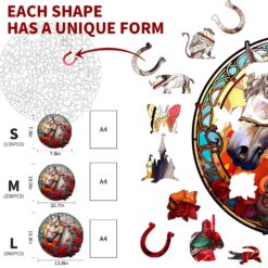 Alternative view of Wooden Jigsaw Puzzle-Shiny Horse