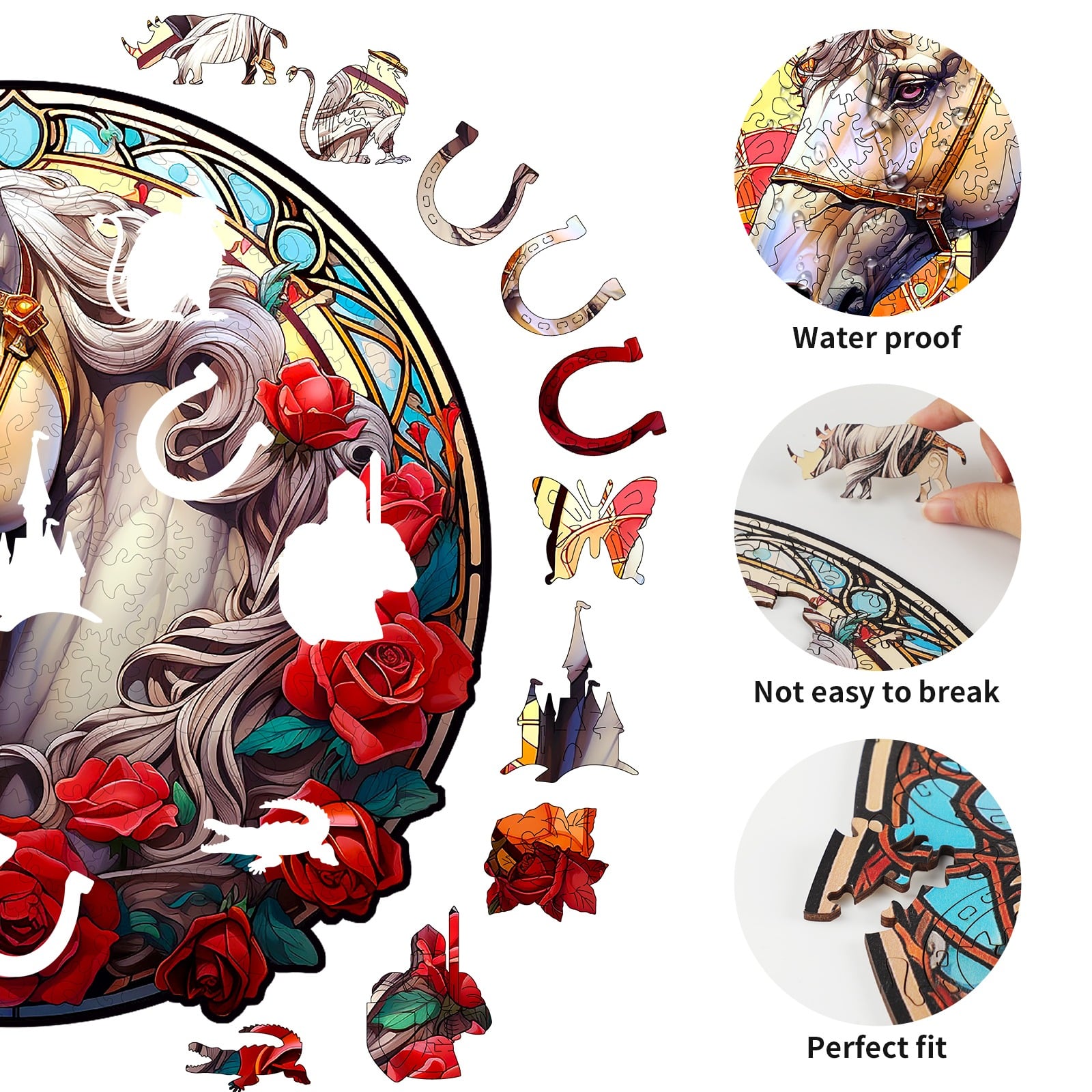 Wooden Jigsaw Puzzle-Shiny Horse - Image 3