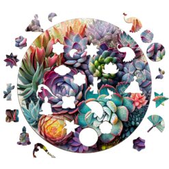 Alternative view of Wooden Jigsaw Puzzle-Succulent Plant 1
