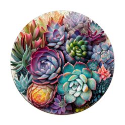 Wooden Jigsaw Puzzle-Succulent Plant 1