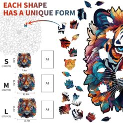 Alternative view of Wooden Jigsaw Puzzle-Tough Tiger