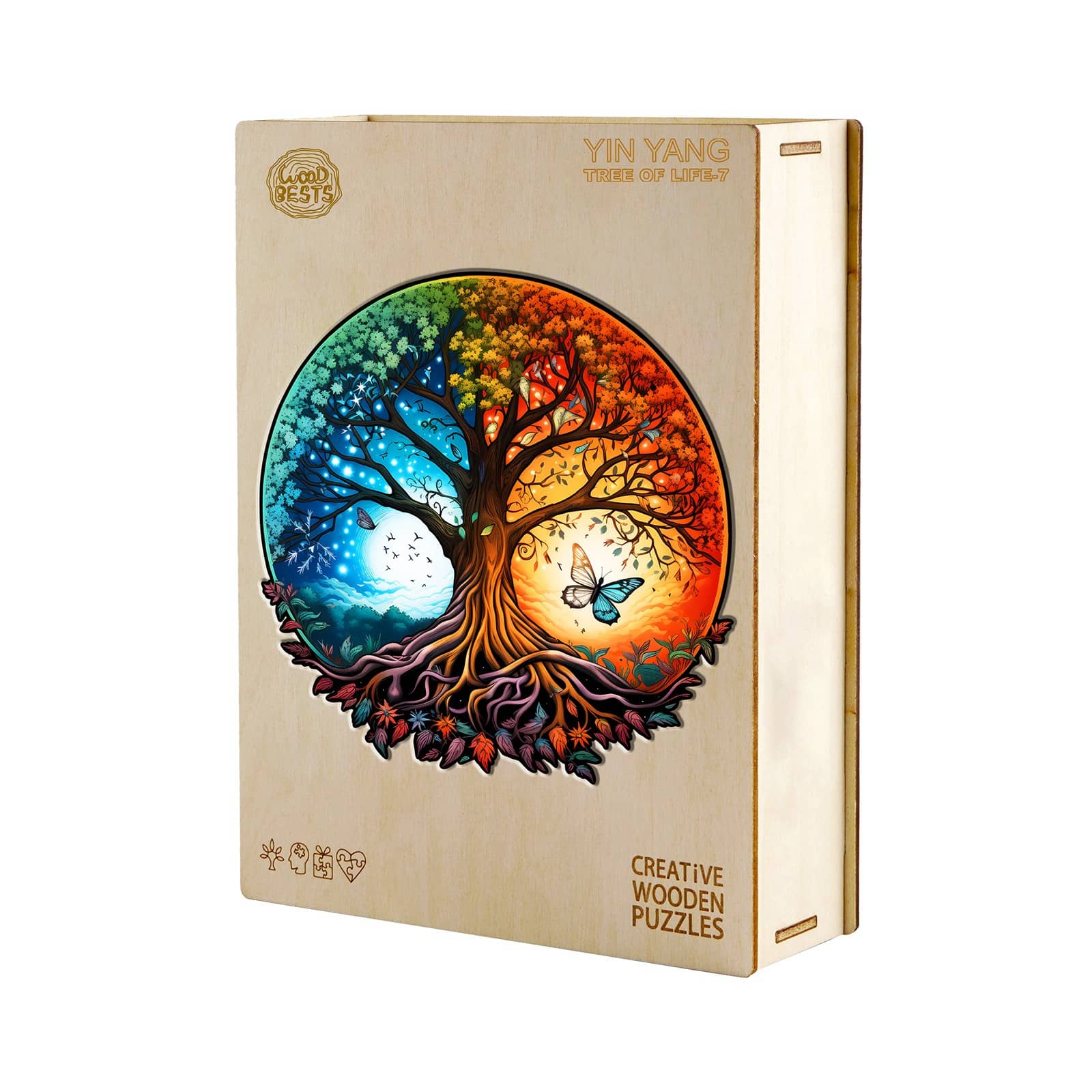 Wooden Jigsaw Puzzle-YIN YANG TREE OF LIFE-7 - Image 5