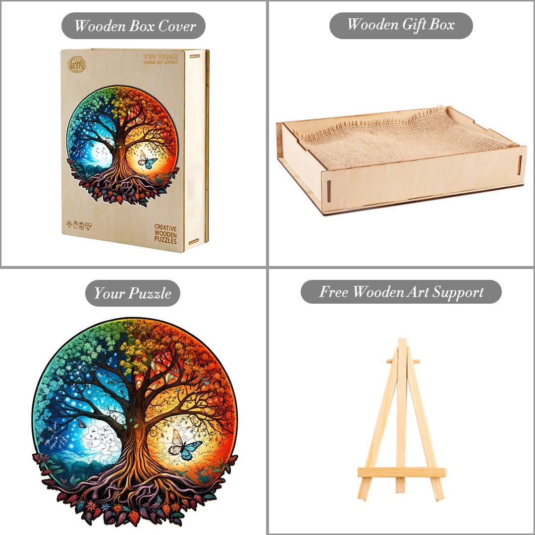 Wooden Jigsaw Puzzle-YIN YANG TREE OF LIFE-7 - Image 4