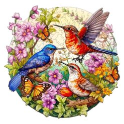 Wooden Jigsaw Puzzle-Birds and Butterflies
