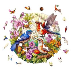Alternative view of Wooden Jigsaw Puzzle-Birds and Butterflies