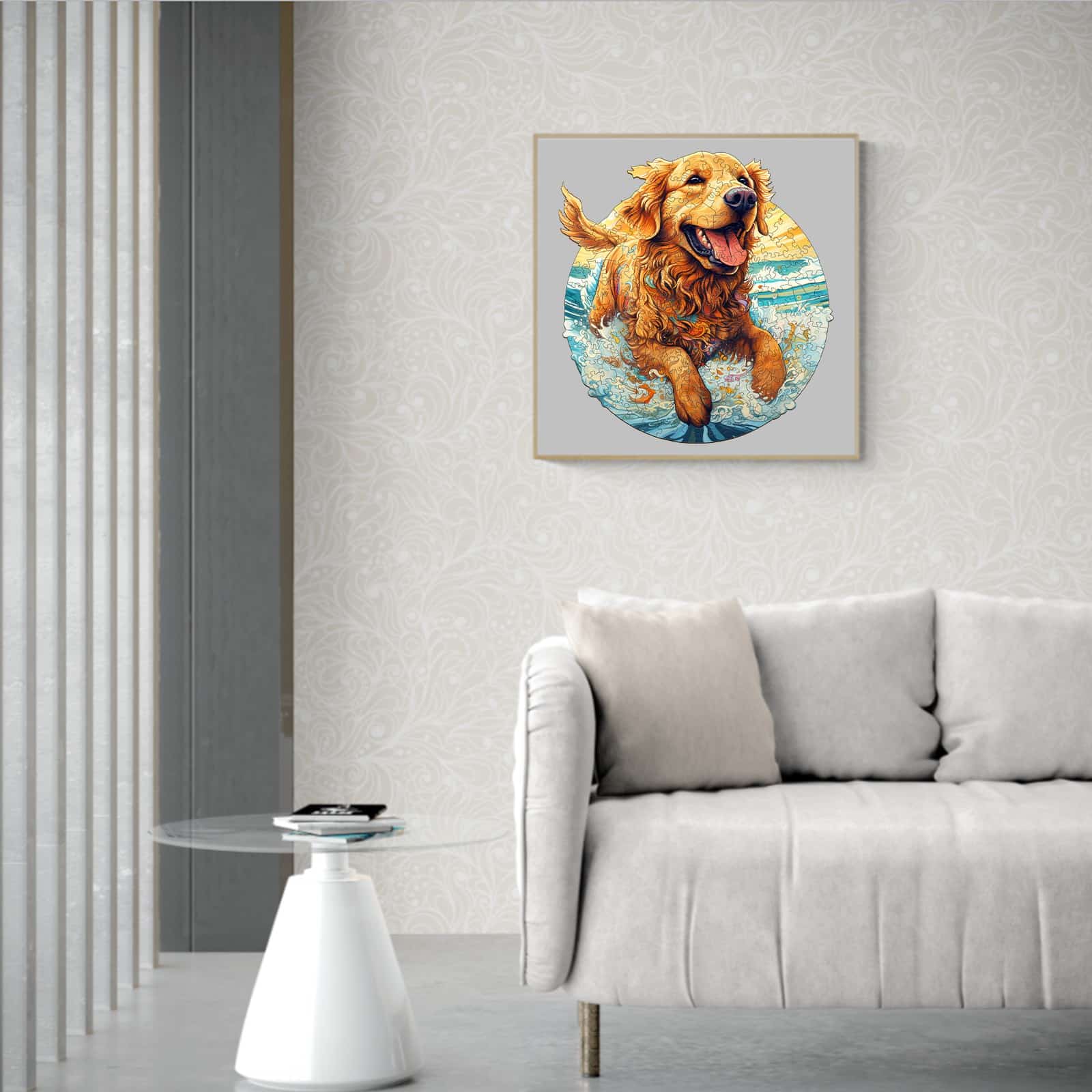 Wooden Jigsaw Puzzle-Happy Golden Retriever - Image 8
