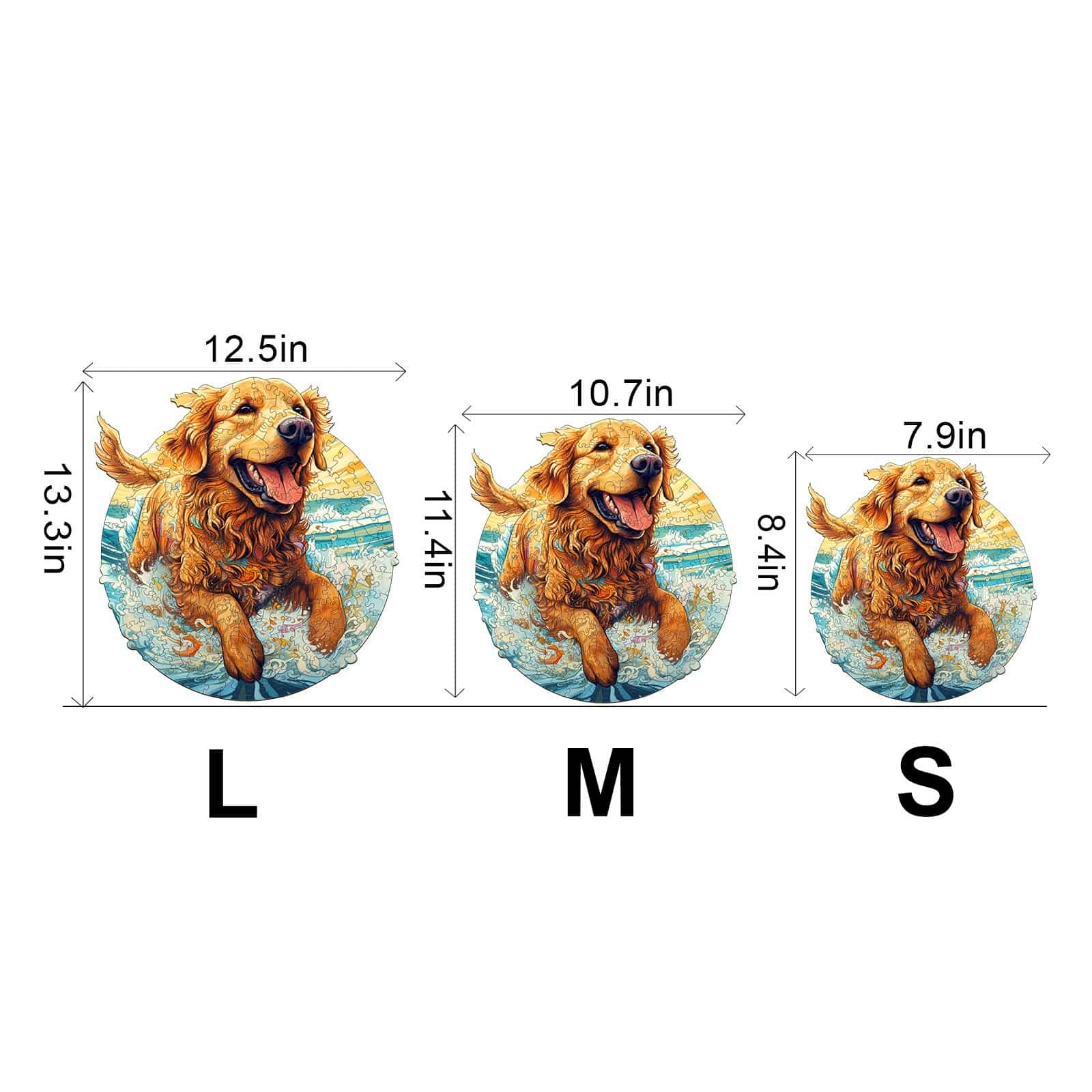 Wooden Jigsaw Puzzle-Happy Golden Retriever - Image 3