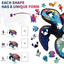 Alternative view of Wooden Jigsaw Puzzle-Leisure Turtle