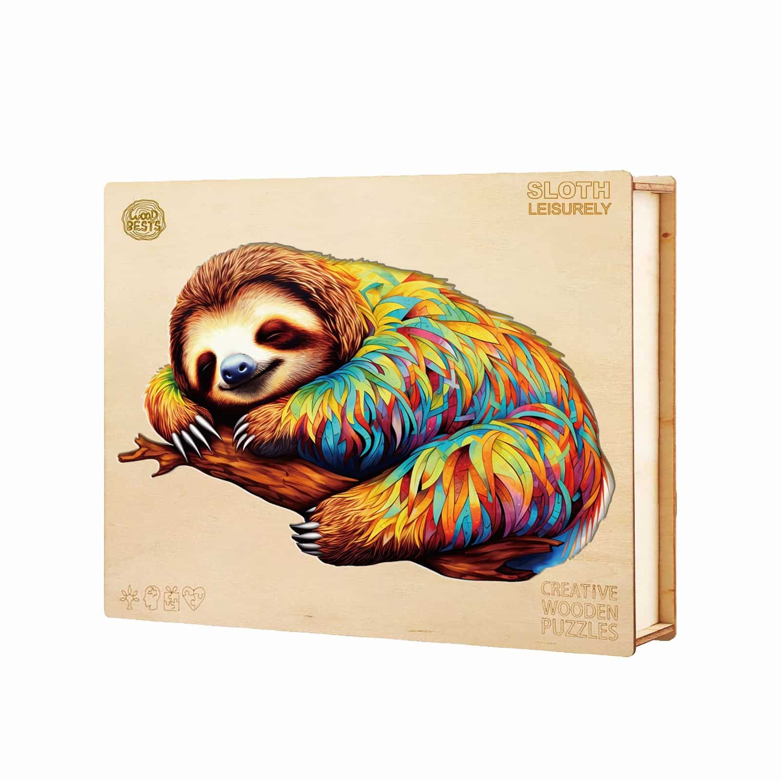 Wooden Jigsaw Puzzle-Leisurely Sloth - Image 5