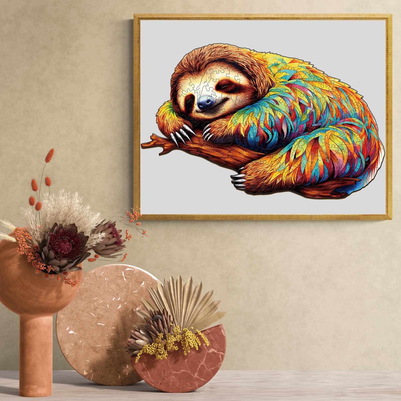 Wooden Jigsaw Puzzle-Leisurely Sloth - Image 7