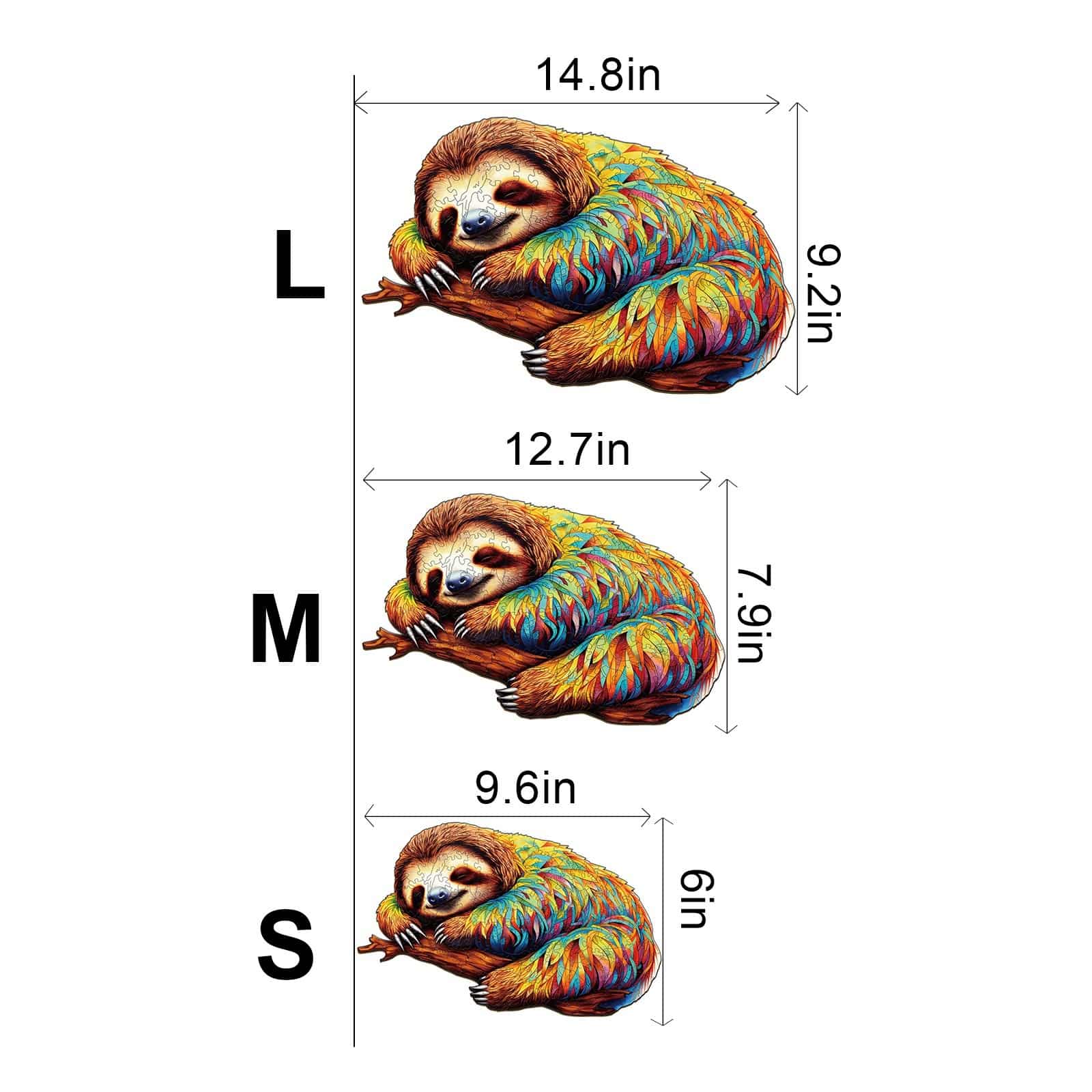 Wooden Jigsaw Puzzle-Leisurely Sloth - Image 3