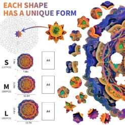 Alternative view of Wooden Jigsaw Puzzle-Mandala 4