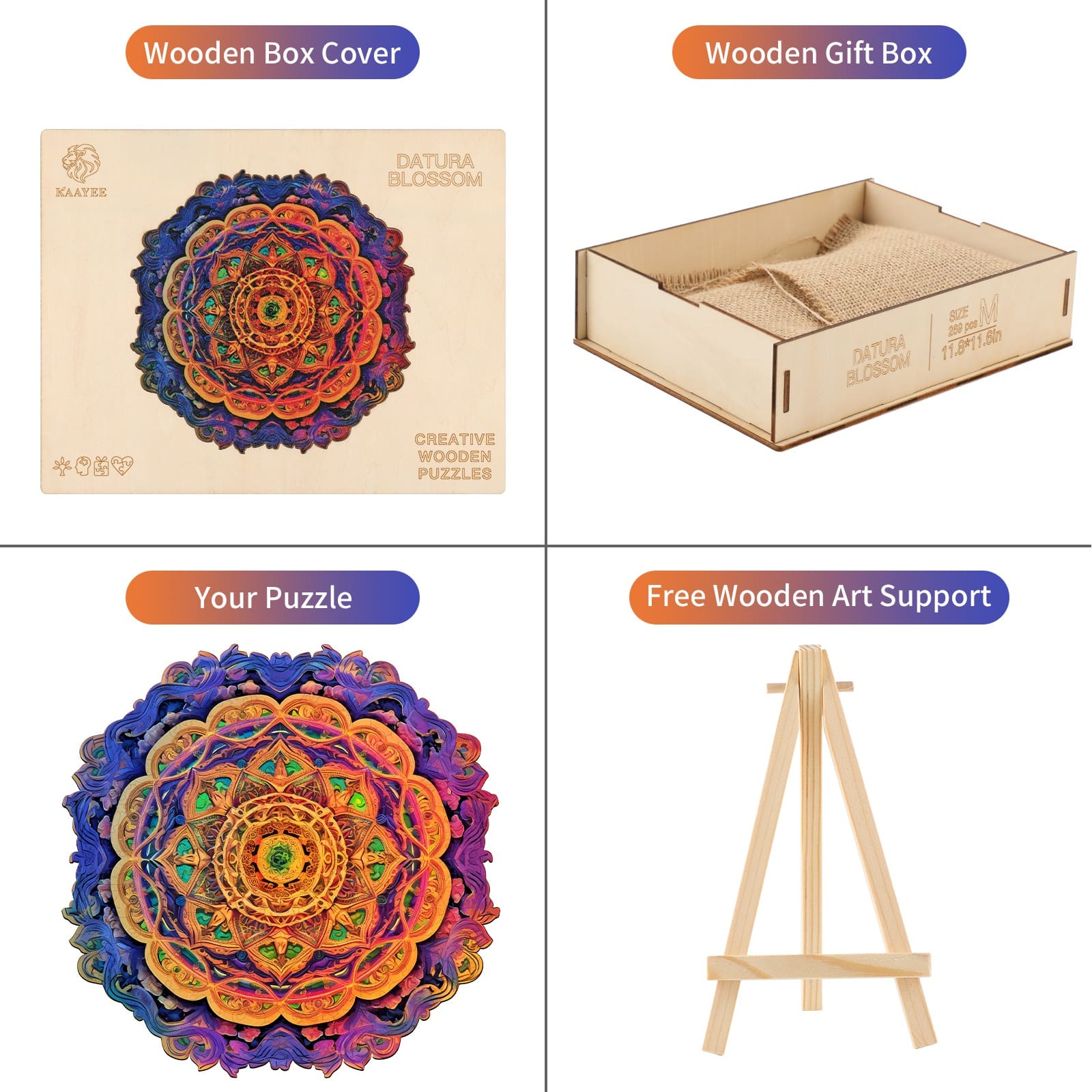 Wooden Jigsaw Puzzle-Mandala 4 - Image 5