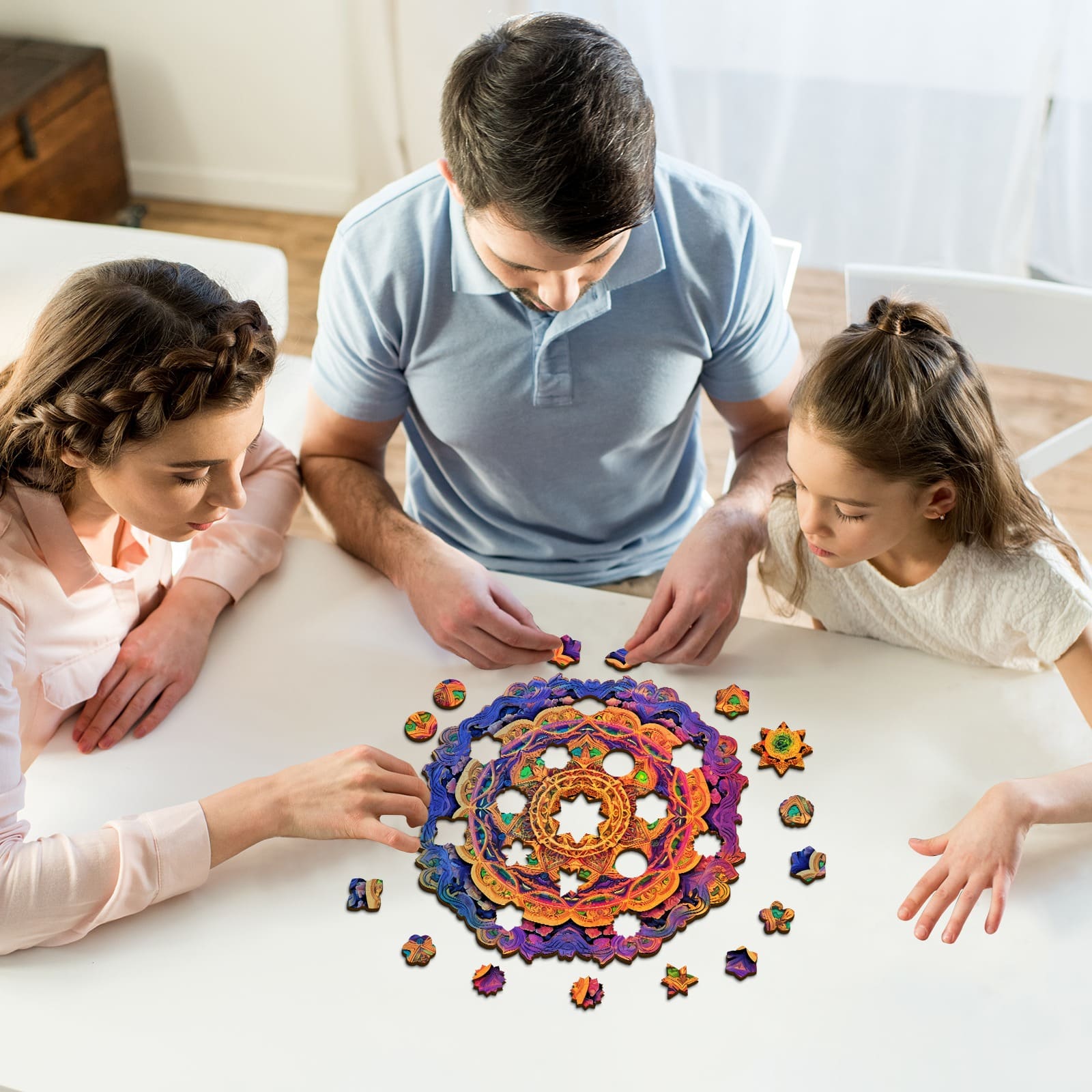 Wooden Jigsaw Puzzle-Mandala 4 - Image 7