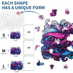 Alternative view of Wooden Jigsaw Puzzle-Sea Octopus