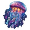 Wooden Jigsaw Puzzle-Watercolor Jellyfish