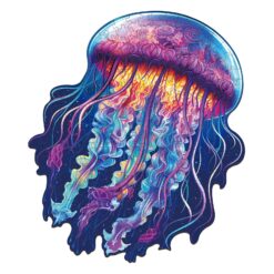 Wooden Jigsaw Puzzle-Watercolor Jellyfish