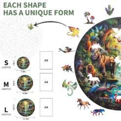 Alternative view of Wooden Jigsaw Puzzle-Wonderful Animals